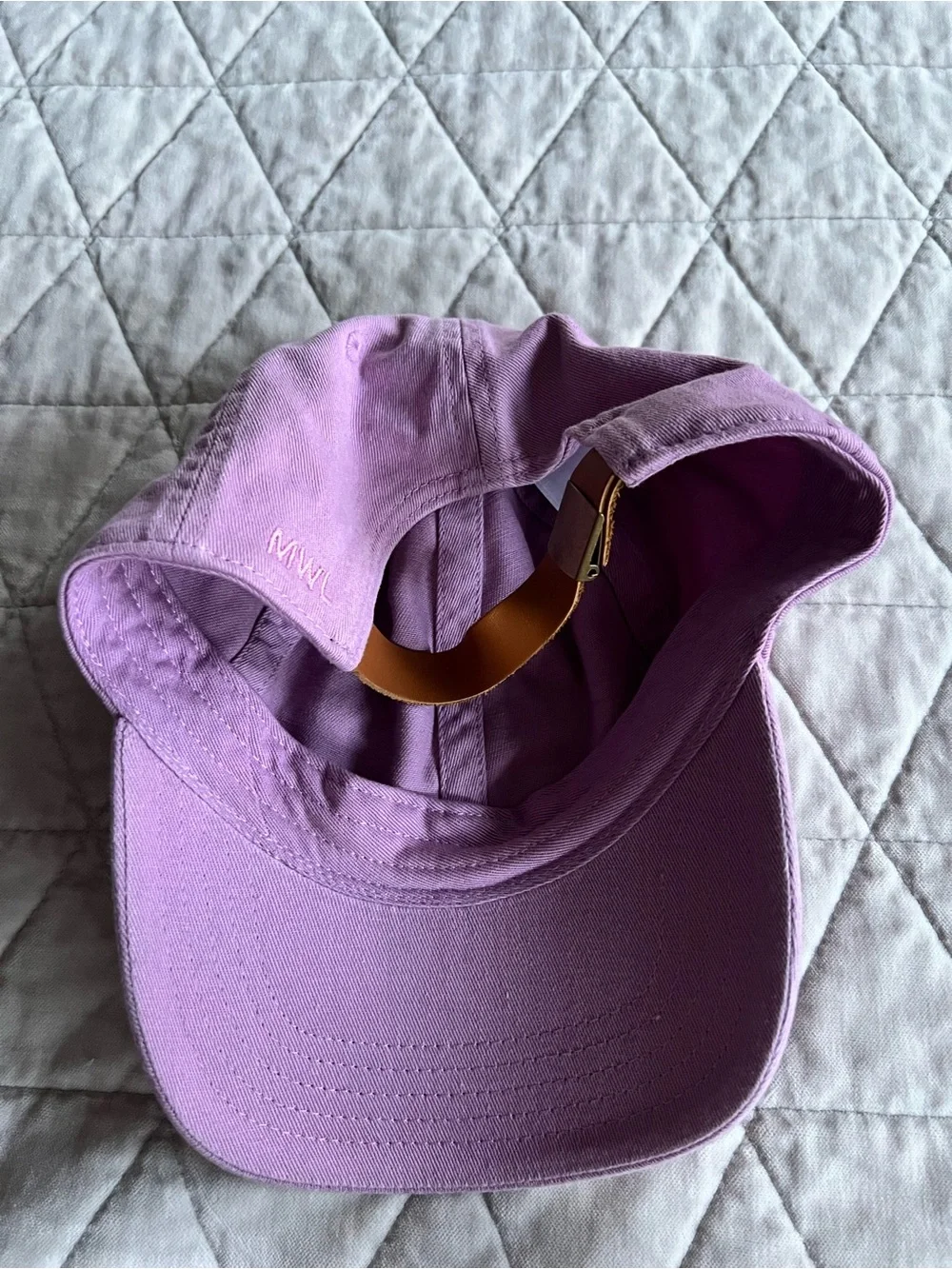 Madewell Lavender Cotton Baseball Cap with Leather Strap